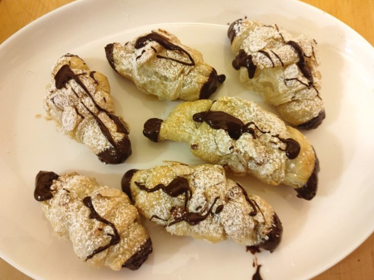 Almond Paste Filled Crescents with Puff Pastry